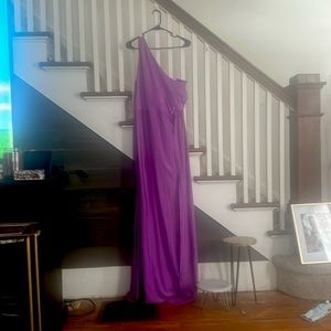 SHEIN gown. Brand new! No tags. One shoulder gown with sash & slit.